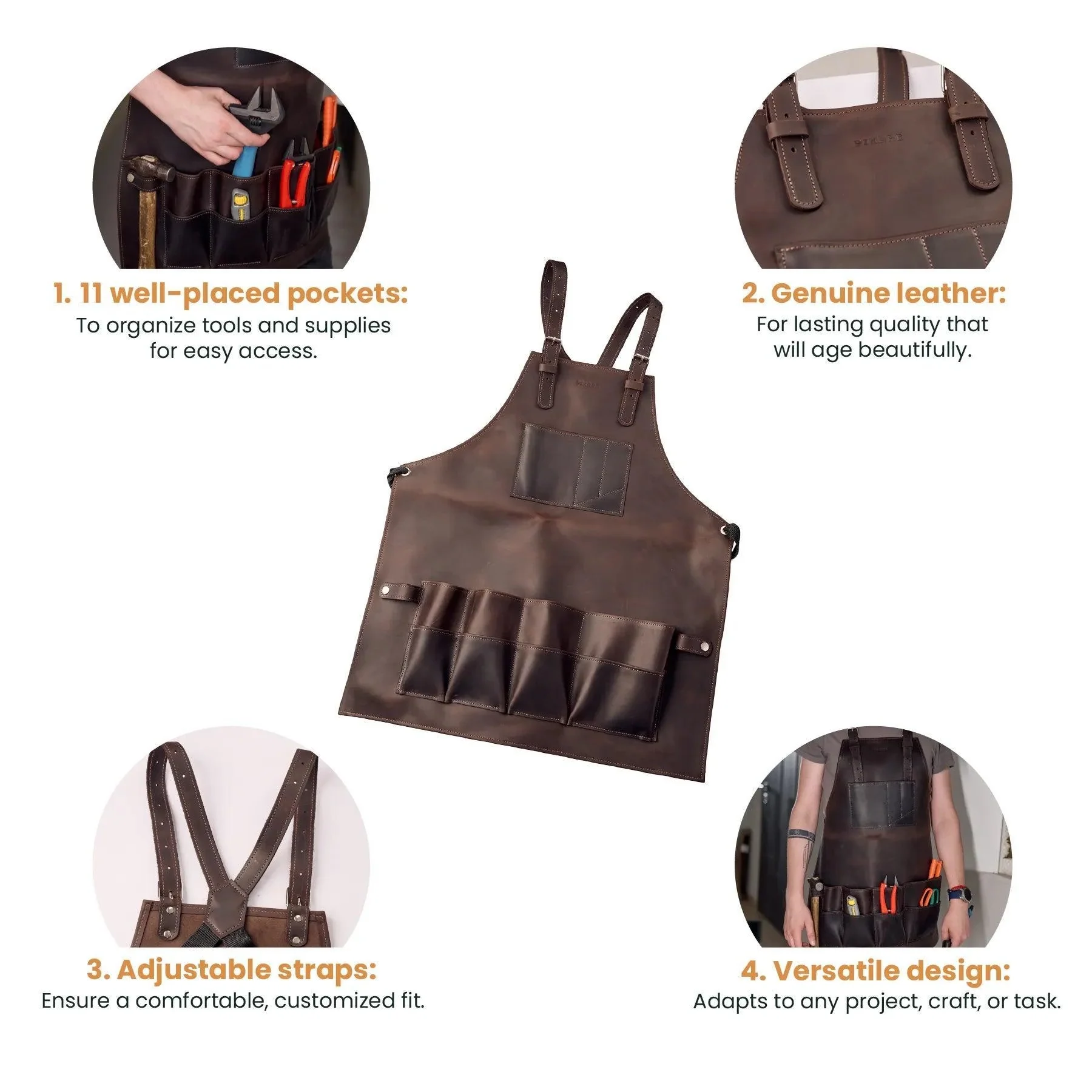 11-Pocket Tool Apron - Image 4