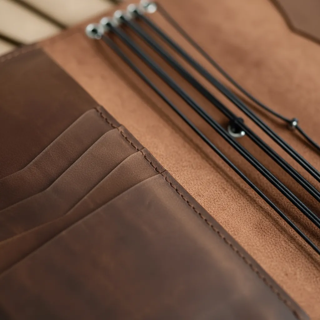 Leather Journal Cover Refillable With Elastic Band - Image 16