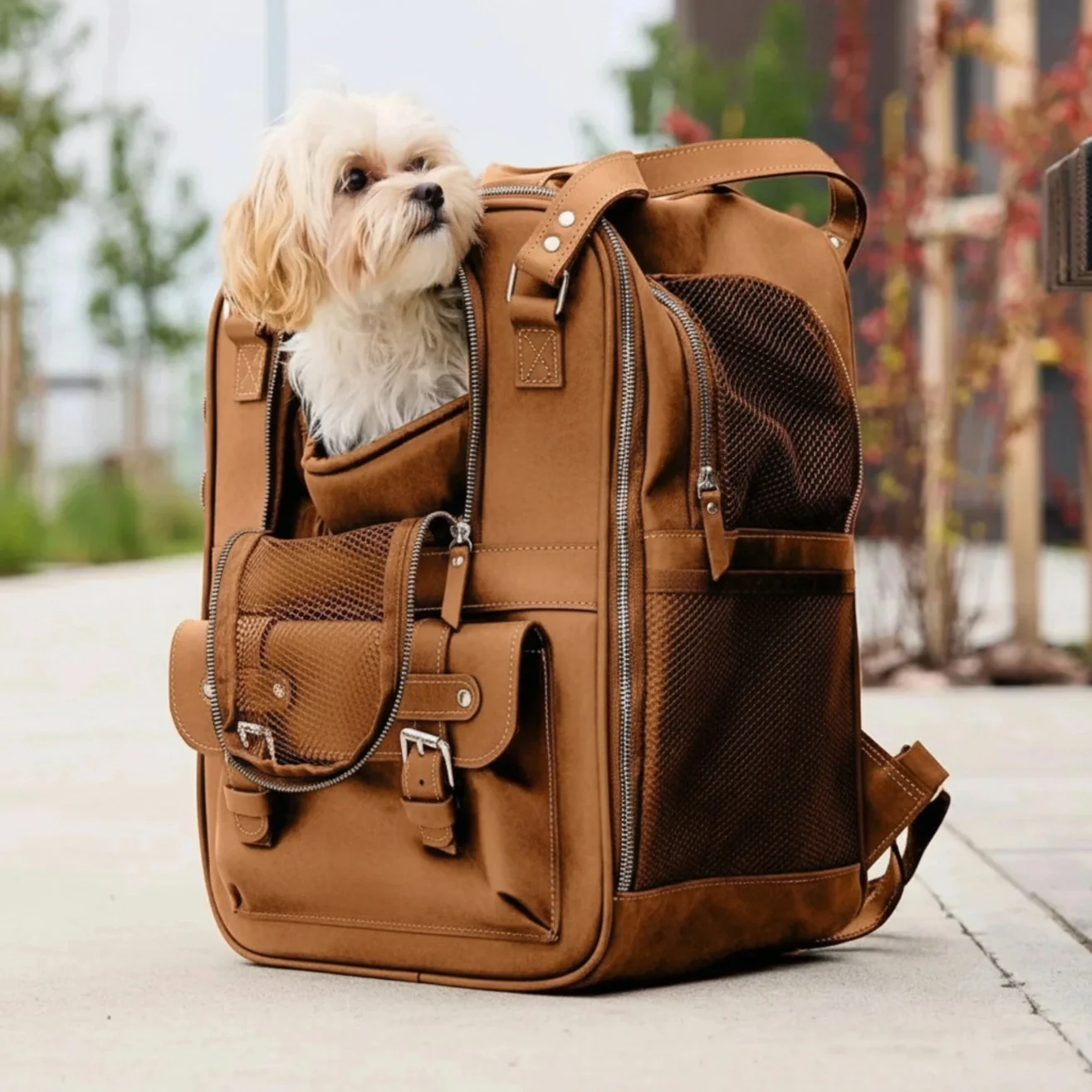 Leather Pet Backpack - Image 17