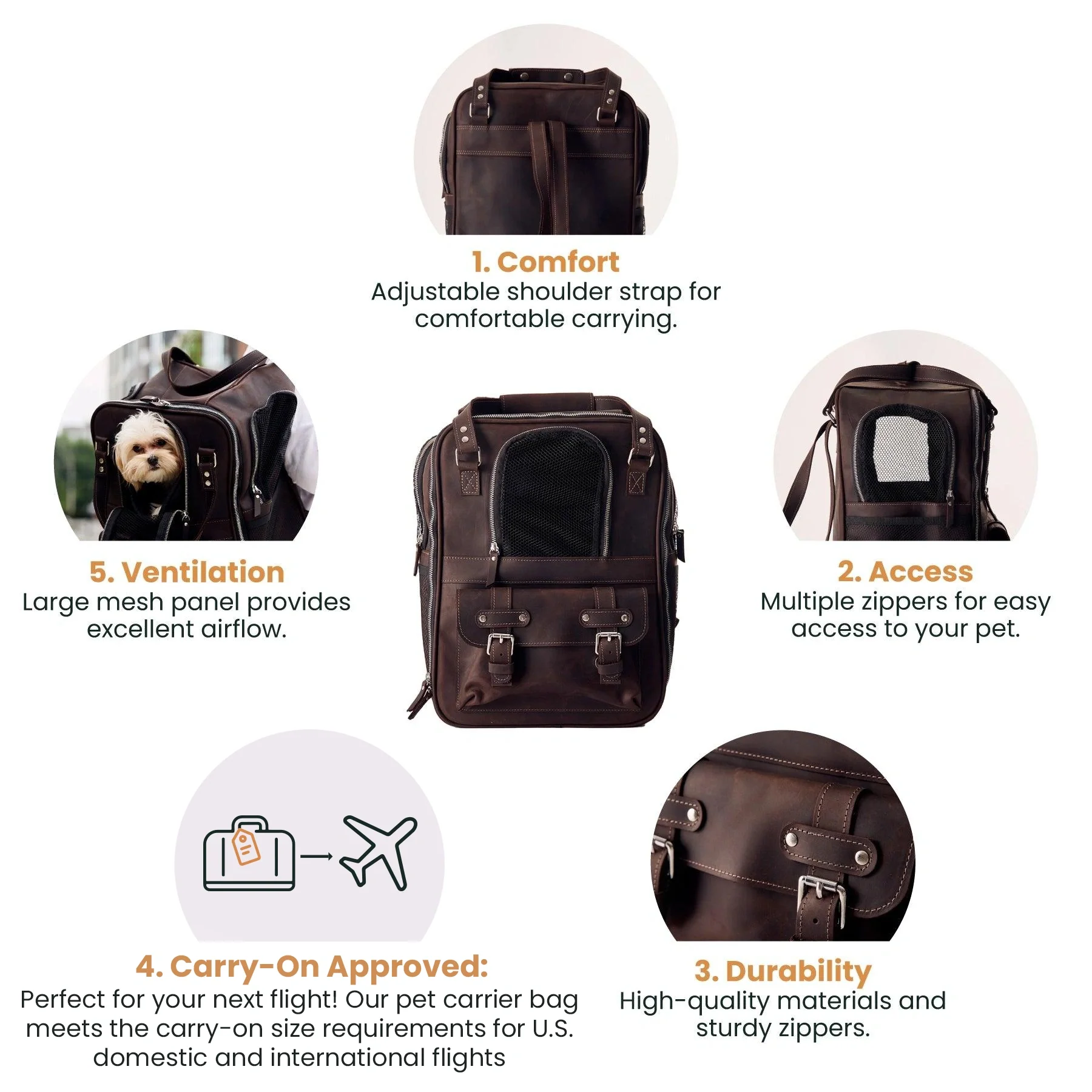Leather Pet Backpack - Image 4