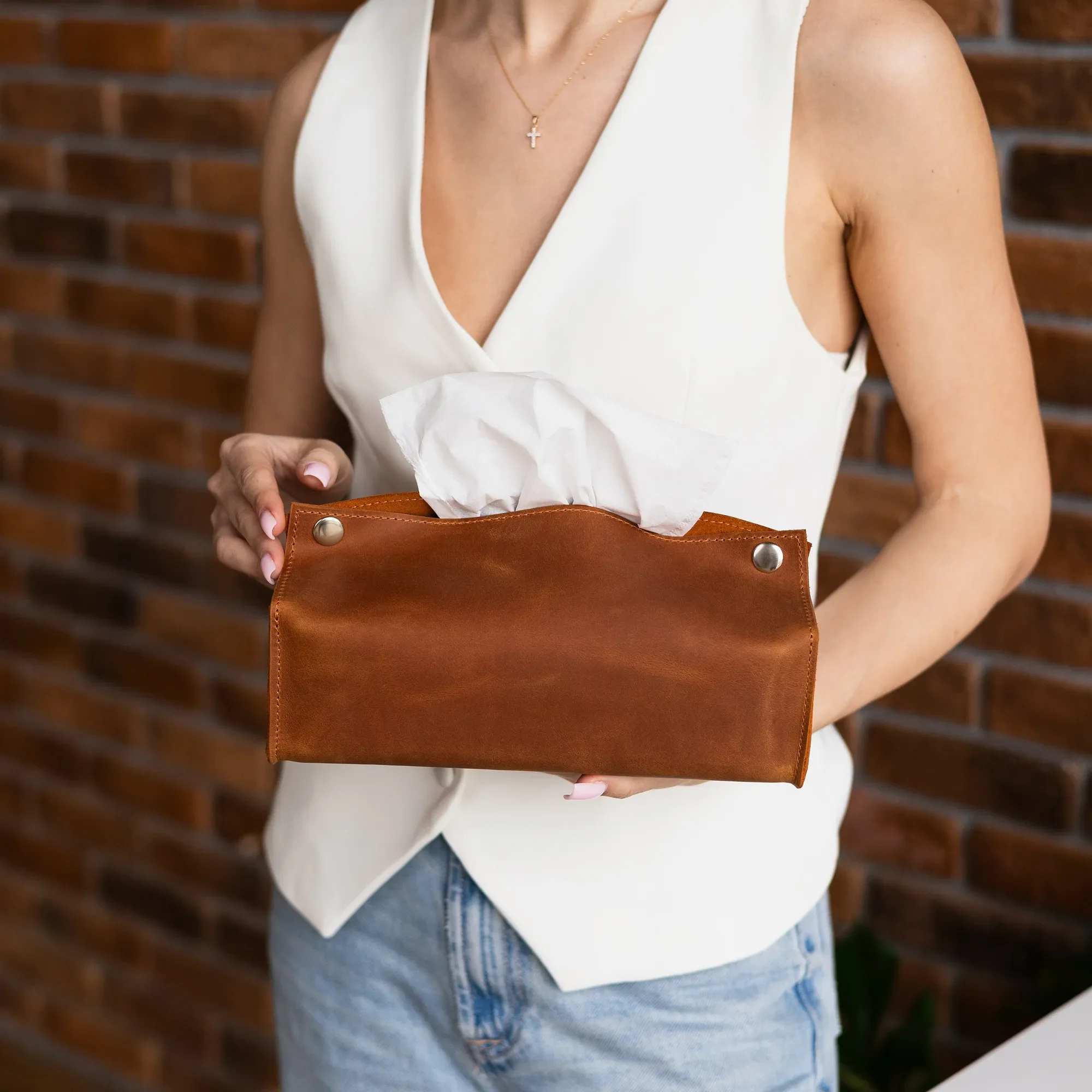 Leather Tissue Box Cover - Image 15