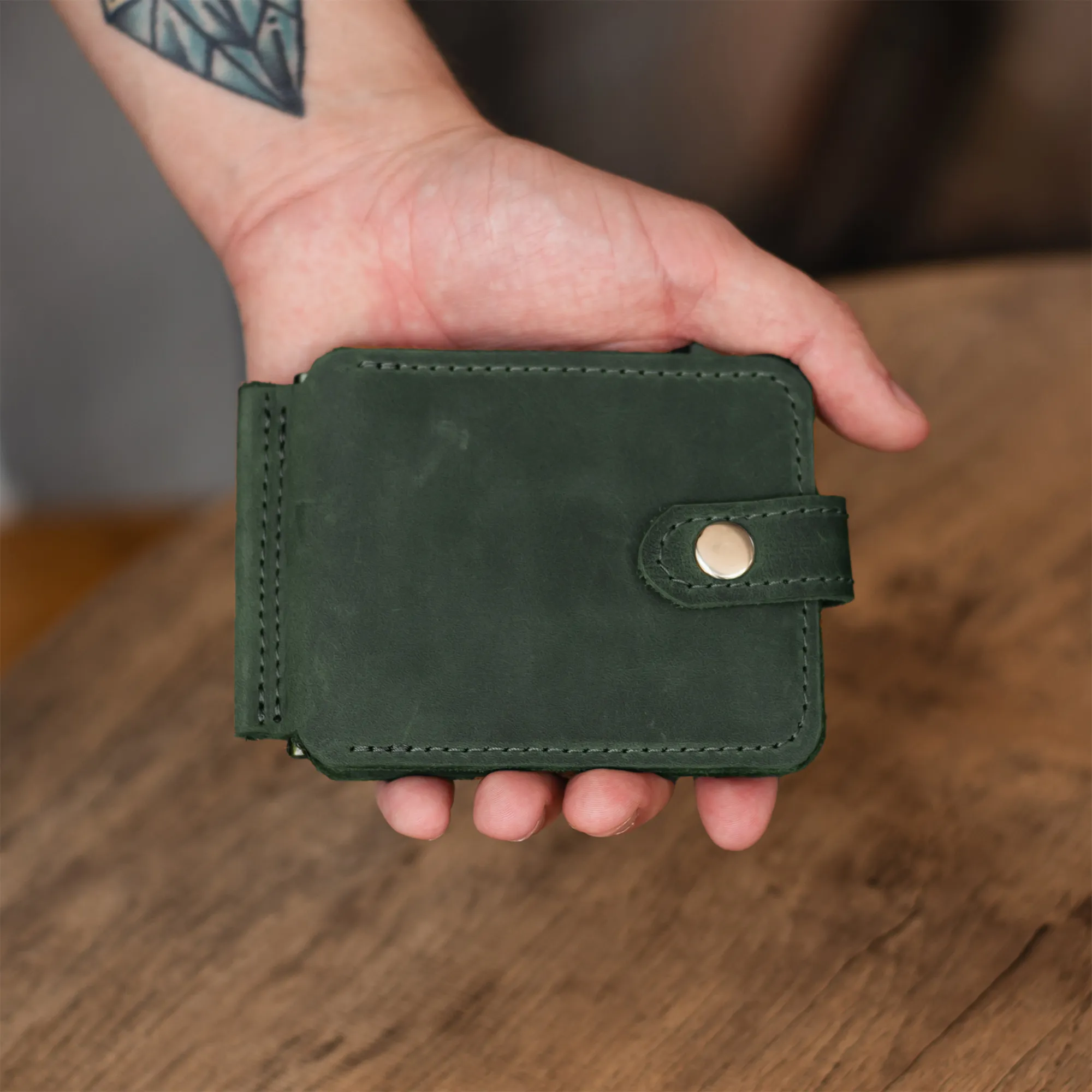 Leather Wallet with Money Clip - Image 14