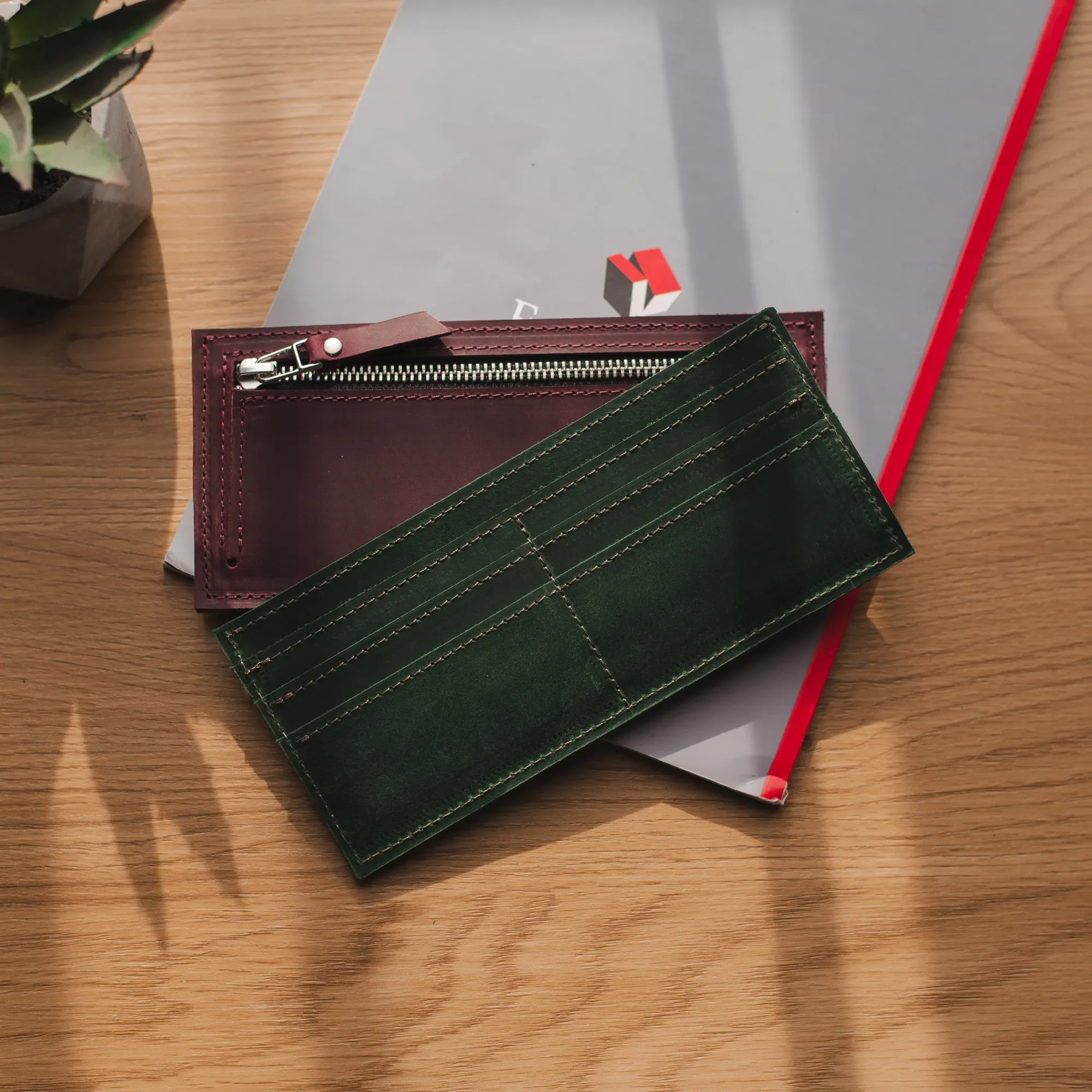 Slim Long Leather Wallet - Image 11