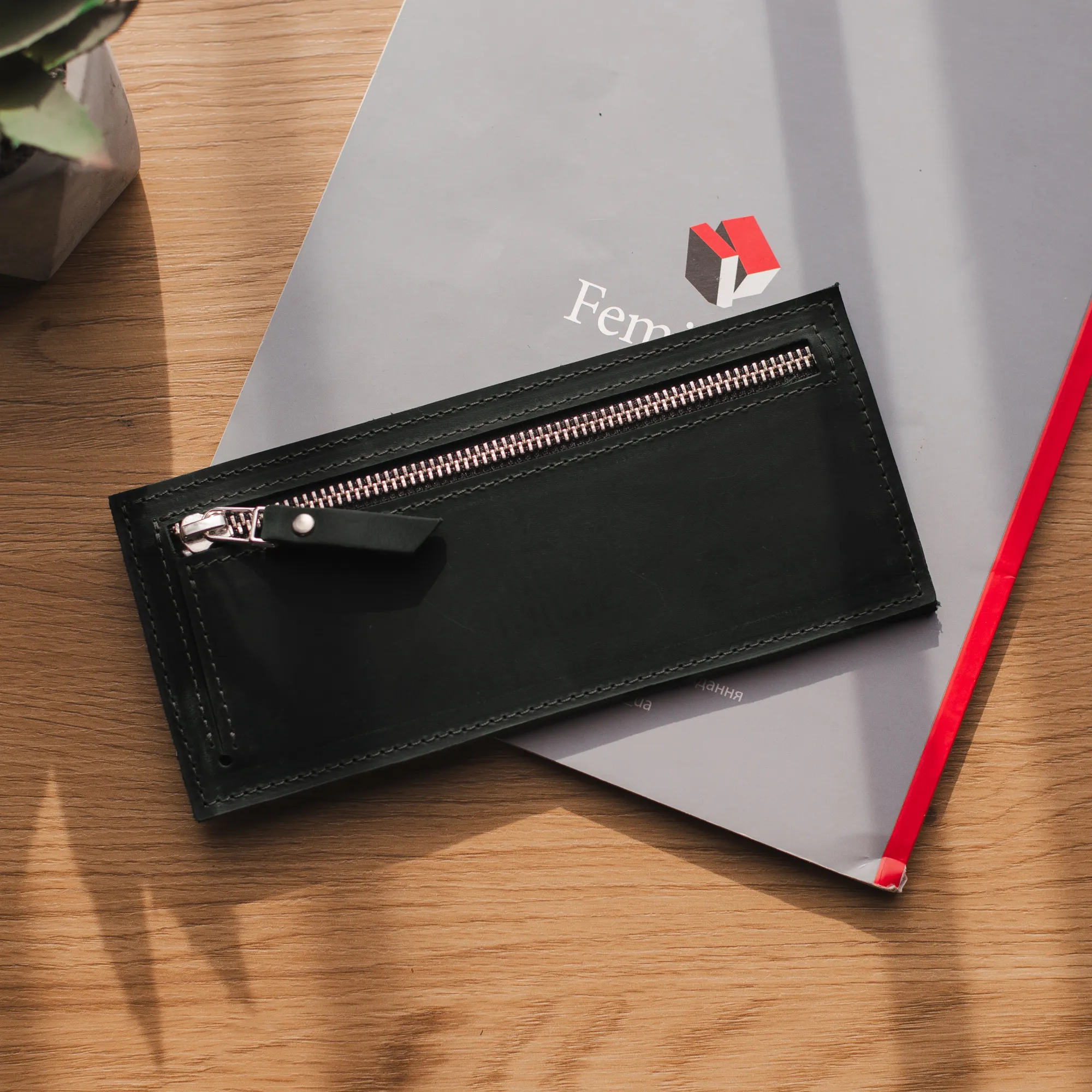 Slim Long Leather Wallet - Image 13