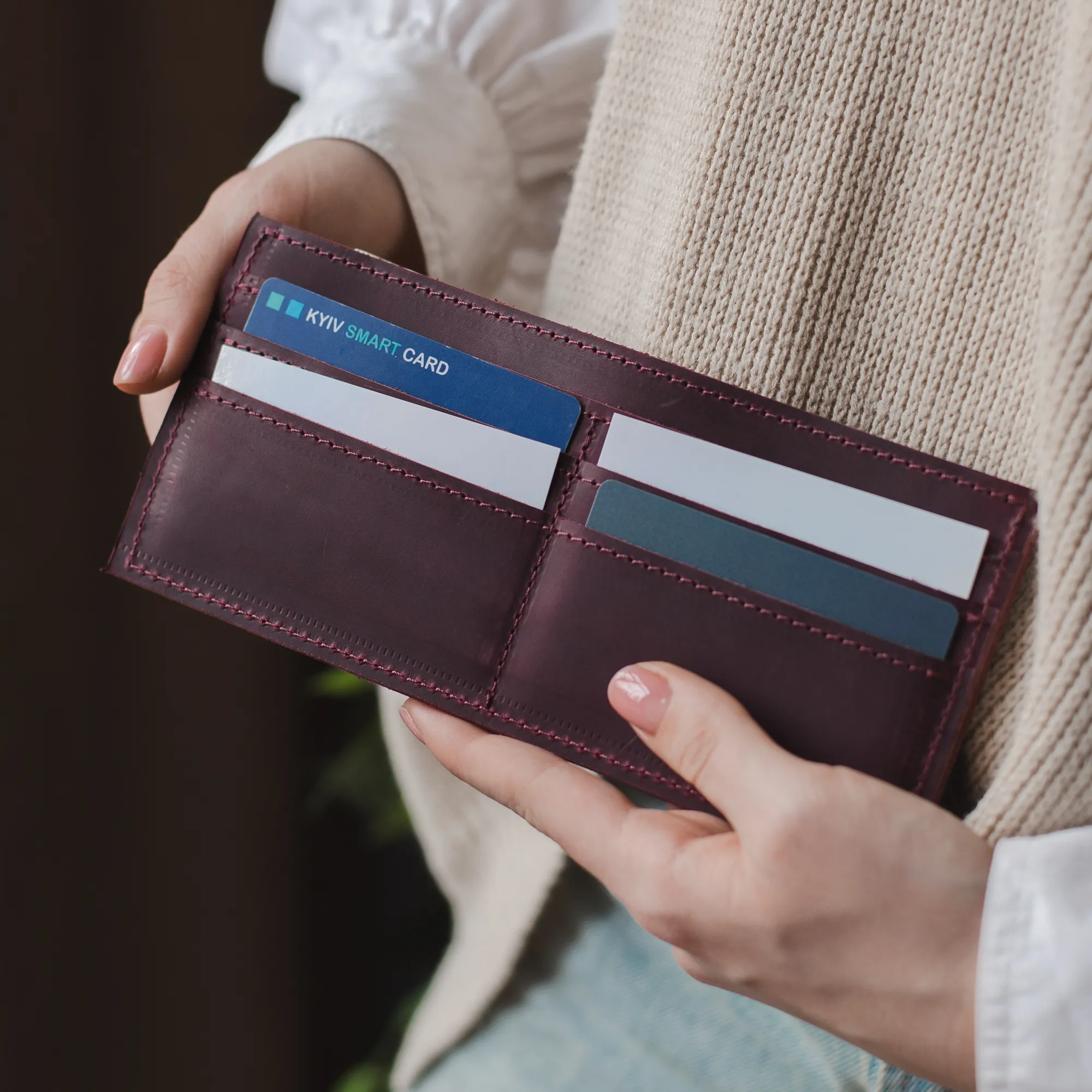 Slim Long Leather Wallet - Image 15